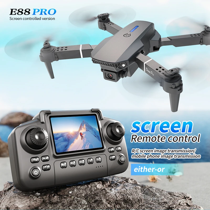 Drone Lidar - Professionelle E88 PRO Drohne mit Bildschirm,